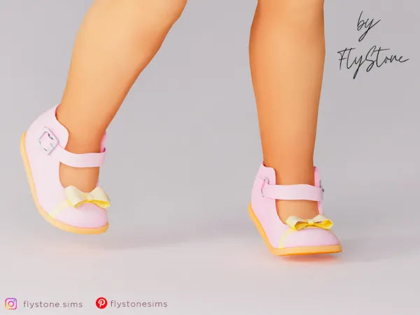 Alpha Toddler Flats With A Bow On The Toe by FlyStone - The Sims 4 Custom Content