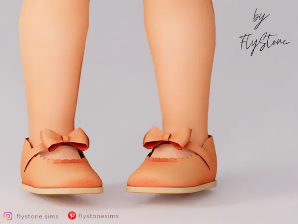 Maxis Match Toddler Leather Flats With A Bow by thesimsresource - The Sims 4 Custom Content