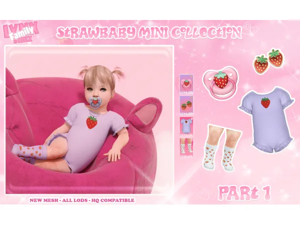 Alpha Strawbaby Mini Collection Part 1 by lynxsimzfamily - The Sims 4 Custom Content