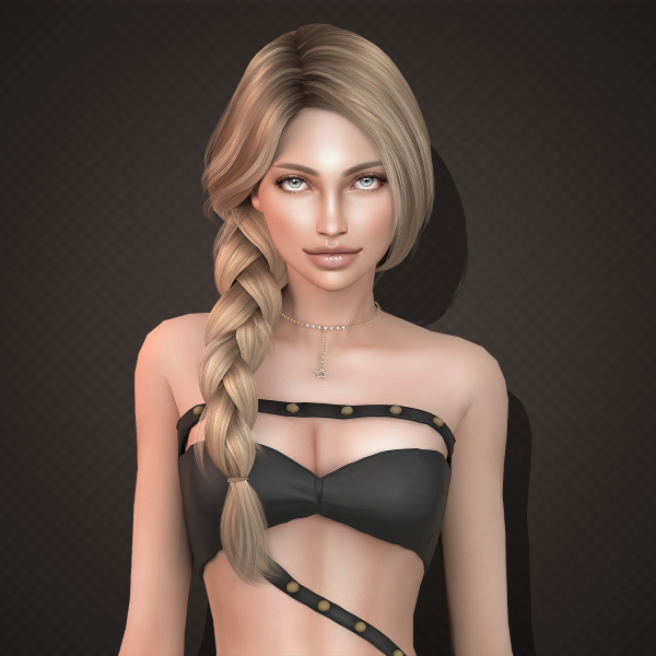 Alpha Melsa hair (adult) by aurum - The Sims 4 Custom Content