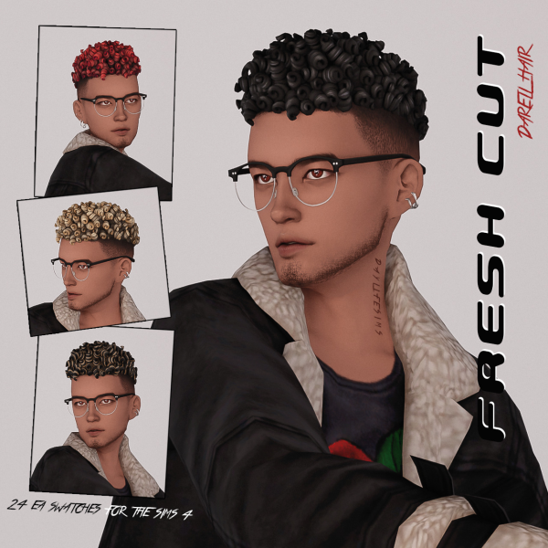 Maxis Match FRESH CUT SET Darell Hair by simsfinds - The Sims 4 Custom Content