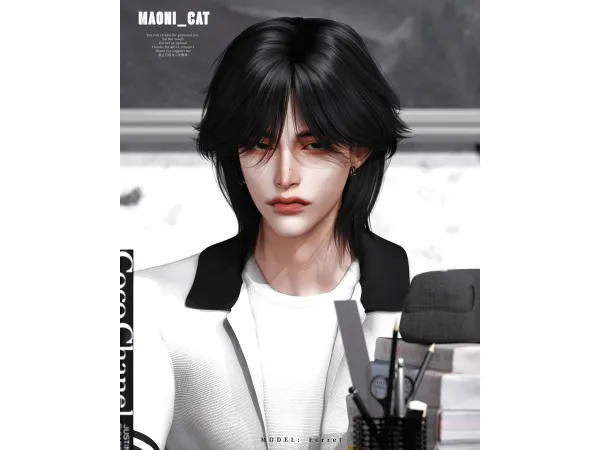 Alpha HAIR No42 ver1 by Maonicat - The Sims 4 Custom Content
