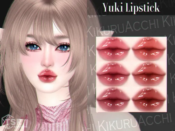 Alpha Yuki Lipstick by Kikuruacchi - The Sims 4 Custom Content