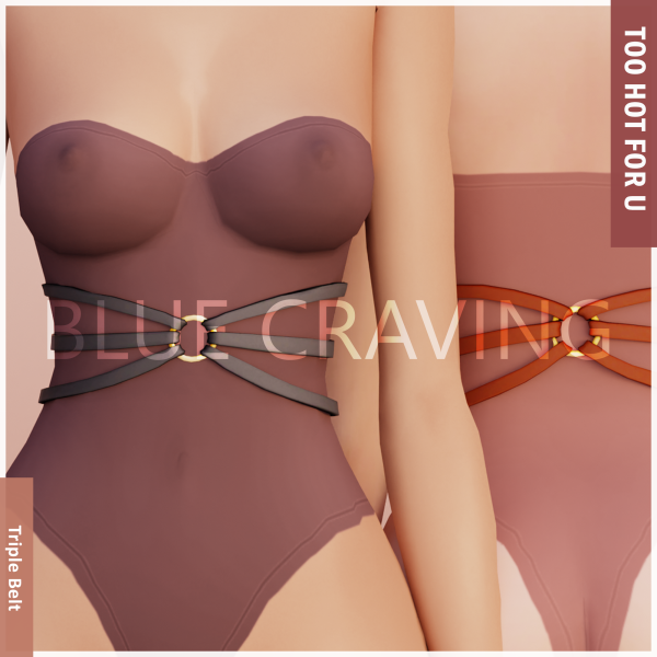 Maxis Match Blue Craving Triple Belt by bluecraving - The Sims 4 Custom Content