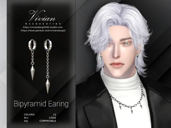 Alpha Bipyramid Earing by thesimsresource - The Sims 4 Custom Content