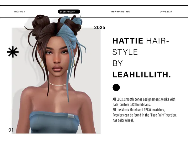 Maxis Match Hattie Hairstyle by leahlillith - The Sims 4 Custom Content