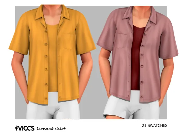 Mix VICCS_LEONARD SHIRT (TEEN ELDER) by viccs - The Sims 4 Custom Content