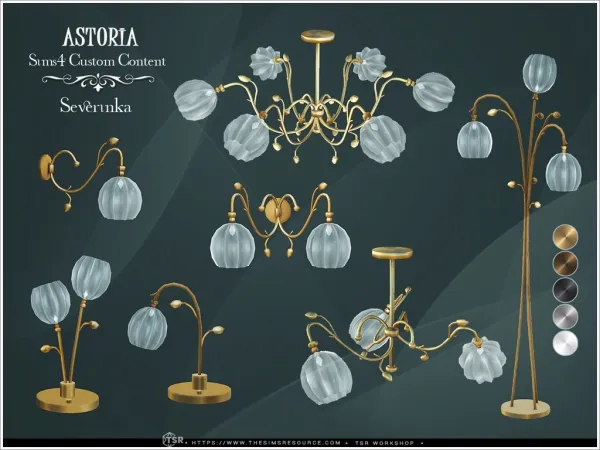 Alpha Astoria lighting set by thesimsresource - The Sims 4 Custom Content