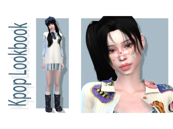 Kpop Lookbook + CC Folder + Sim Download by Yolimi