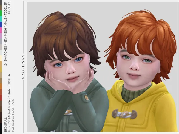 Maxis Match Tomato hair for toddler by thesimsresource - The Sims 4 Custom Content