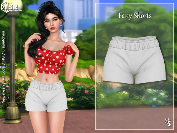 Alpha Fany Shorts for woman by wisteriasims - The Sims 4 Custom Content