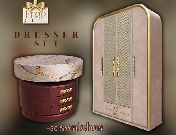 Alpha Chicspace dresser set by goldie_s4 - The Sims 4 Custom Content