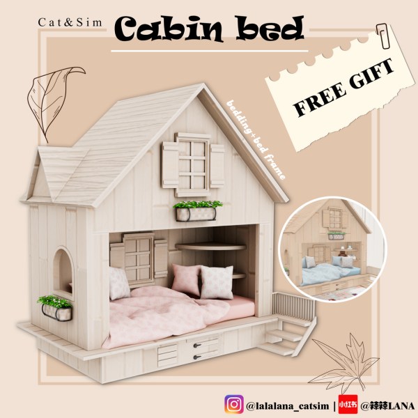 Alpha [GIFT] 2505 Cabin bed by simsfinds - The Sims 4 Custom Content