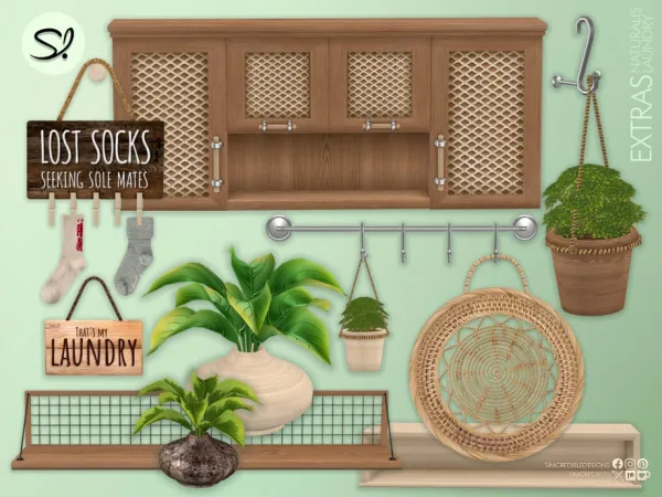 Alpha Naturalis Laundry [Extras] by SIMcredible - The Sims 4 Custom Content