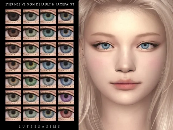 Mix Eyes N23 V2 Non Default Facepaint - The Sims 4 Custom Content