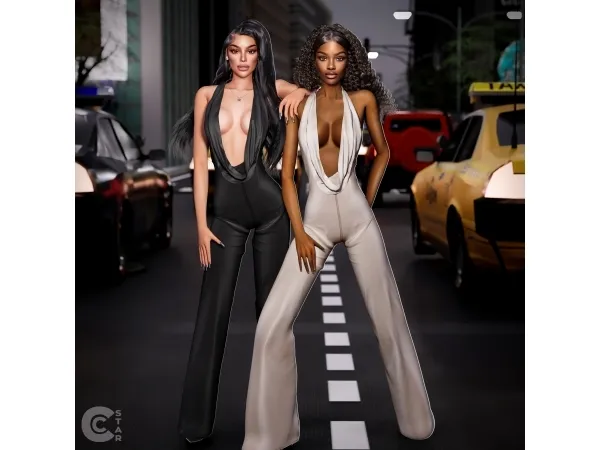 Alpha Cowl Neck Jumpsuit cool_content_star - The Sims 4 Custom Content