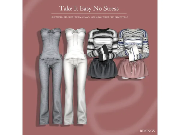 Alpha [RIMINGS] Take It Easy No Stress - The Sims 4 Custom Content