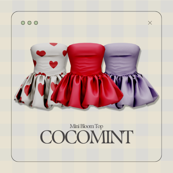 Alpha [cocomint] Mini Bloom Top Undressable by cocomint - The Sims 4 Custom Content