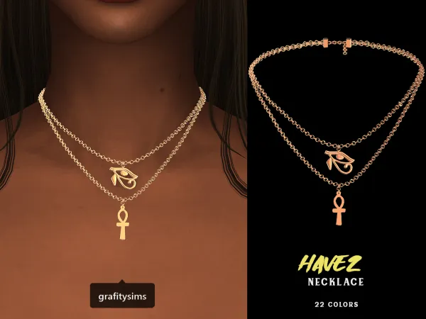 Alpha Havez Necklace by grafity-cc - The Sims 4 Custom Content