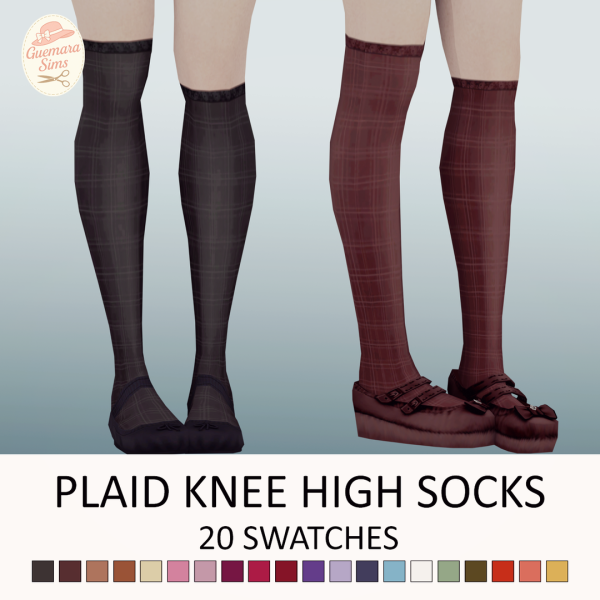 Maxis Match Plaid Knee High Socks by simsfinds - The Sims 4 Custom Content