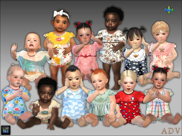 Mix Onesies for infants by artedellavita_mabra - The Sims 4 Custom Content