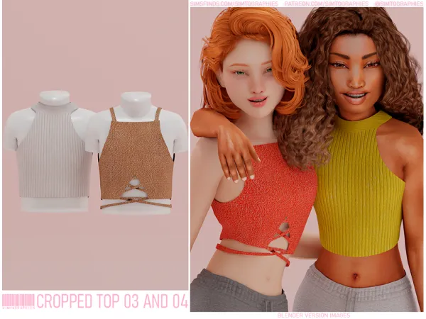 Alpha Cropped Top 03 04 For Preteen Preteen Model Pose by simtographies - The Sims 4 Custom Content