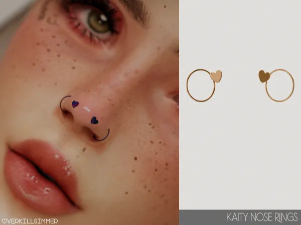 Alpha Kaity nose rings by overkillsimmer - The Sims 4 Custom Content