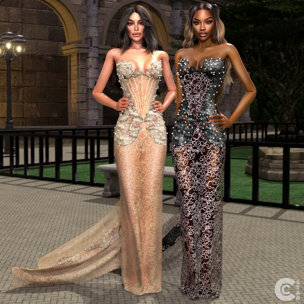 Alpha Sheer Mermaid Sparkly Embroidered Dress by cool_content_star - The Sims 4 Custom Content