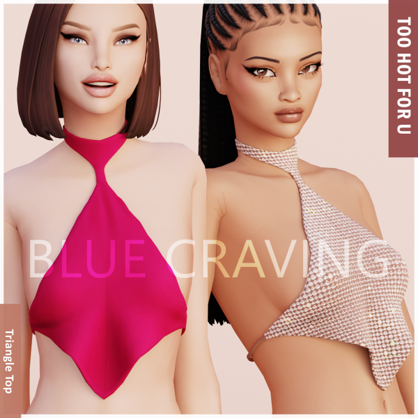 Maxis Match Blue Craving Triangle Top by bluecraving - The Sims 4 Custom Content
