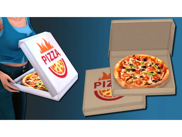 Mix PIZZA BOXES STIGMATA SET by modcollective - The Sims 4 Custom Content