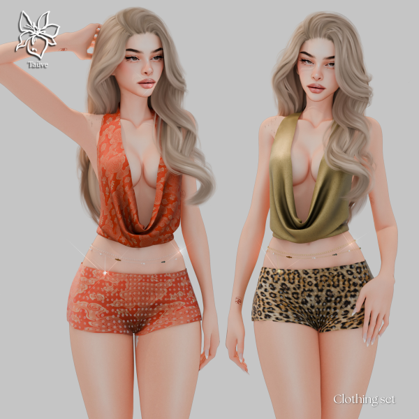 Alpha DESERT PARTY CLOTHING SET by simsfinds - The Sims 4 Custom Content
