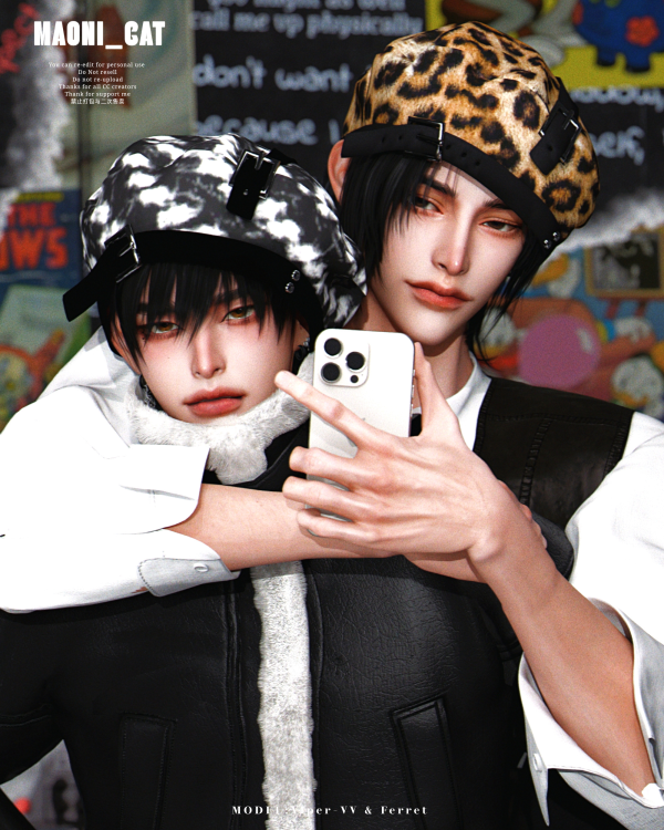 Alpha [Maoni_cat]Belt Buckle Beret HAT by simsfinds - The Sims 4 Custom Content