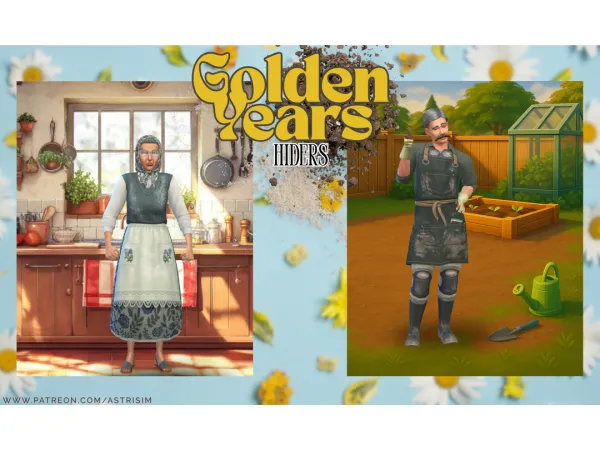 Mix Golden Years CAS Hiders by astrisim - The Sims 4 Custom Content