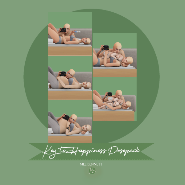 Mix Key to Happiness Posepack by melbennett - The Sims 4 Custom Content