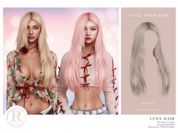 Alpha RAMA Luna Hair Sample by bergdorfsims - The Sims 4 Custom Content