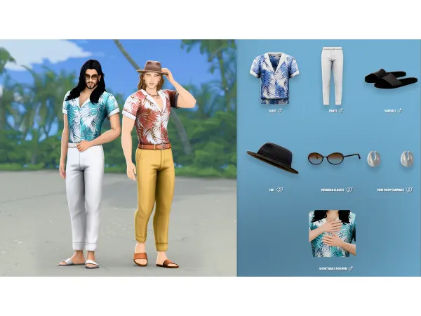 Maxis Match BAHAMAS MALE SET 1 ModCo Studios by modcollective - The Sims 4 Custom Content