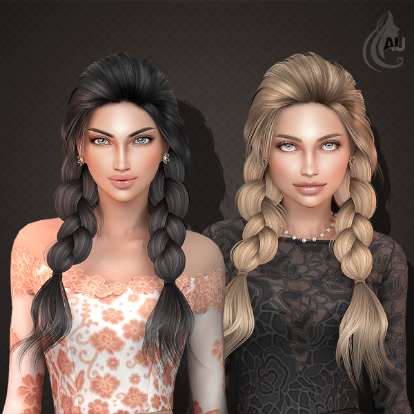Alpha Marisa hairstyle by aurum - The Sims 4 Custom Content