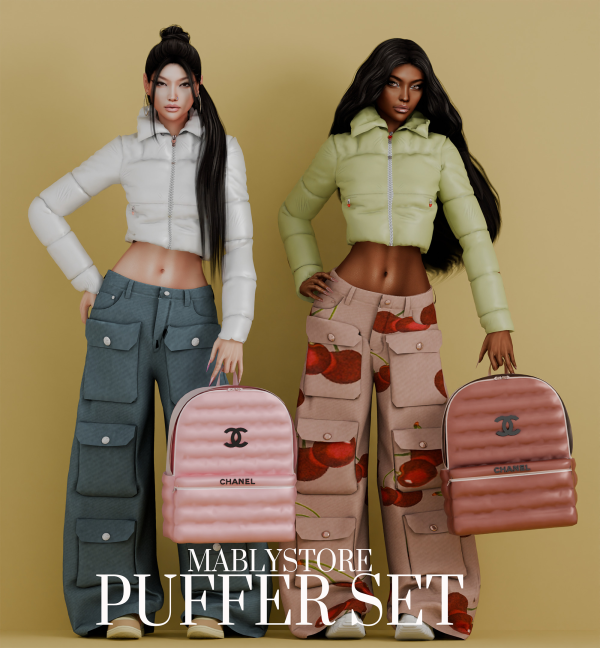 Alpha PUFFER SET by simsfinds - The Sims 4 Custom Content