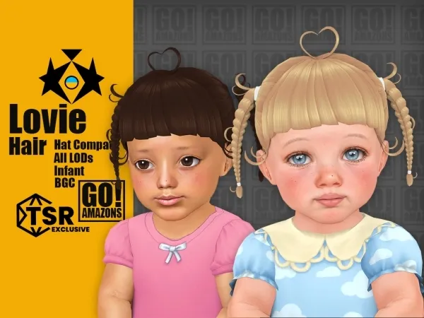 Maxis Match Lovie Hair - The Sims 4 Custom Content