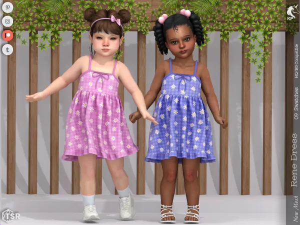 Mix Rene Dress Toddler by thesimsresource - The Sims 4 Custom Content