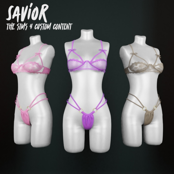 Alpha SO_Kiyomi Bikini Lace Set by saviorts4 - The Sims 4 Custom Content