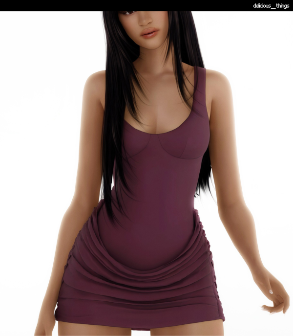 Alpha lioness rendezvous draped dress by simsfinds - The Sims 4 Custom Content