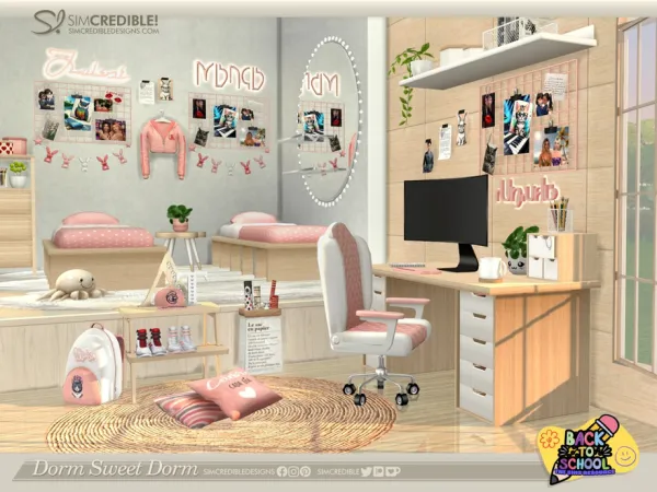Alpha Dorm Sweet Dorm Office by SIMcredible - The Sims 4 Custom Content