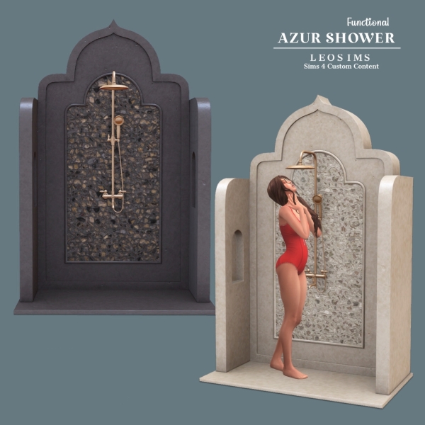 Maxis Match Azur Shower by leosims4cc - The Sims 4 Custom Content