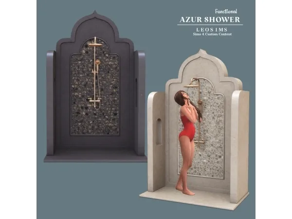 Maxis Match Azur Shower - The Sims 4 Custom Content