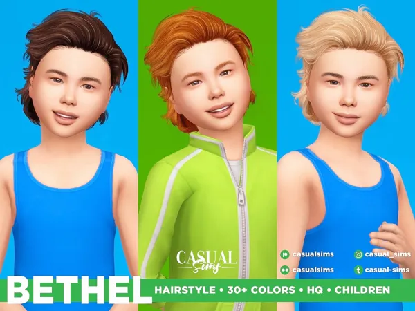Alpha Bethel Hairstyle Children by casualsims - The Sims 4 Custom Content