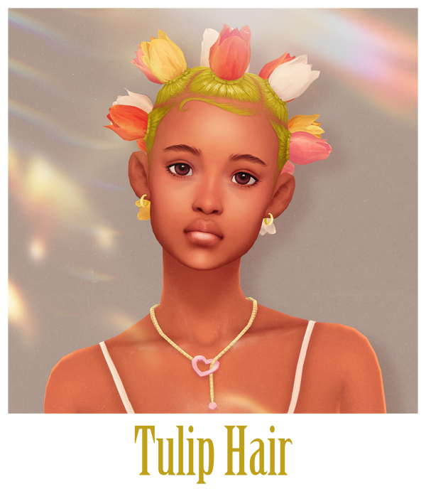 Maxis Match [Stamsim] Bantu Knots Tulip Hair by simsfinds - The Sims 4 Custom Content