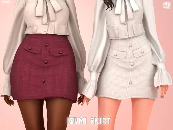 Mix Izumi Skirt Brsims by bluerose-sims - The Sims 4 Custom Content