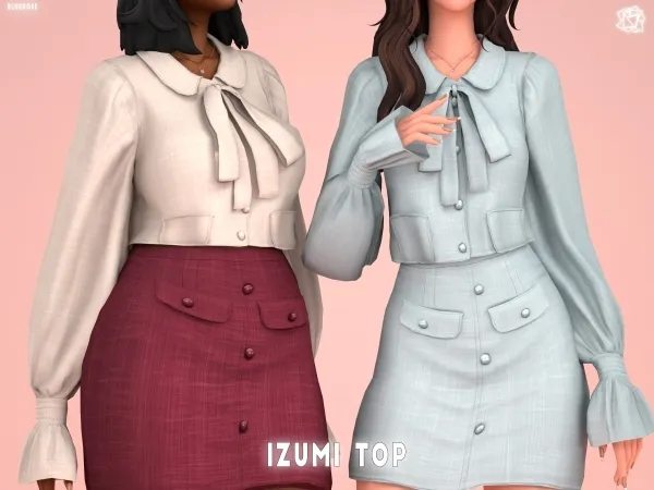 Mix Izumi Top Brsims by bluerose-sims - The Sims 4 Custom Content