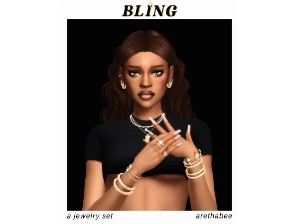 Maxis Match bling jewelry set by arethabee - The Sims 4 Custom Content